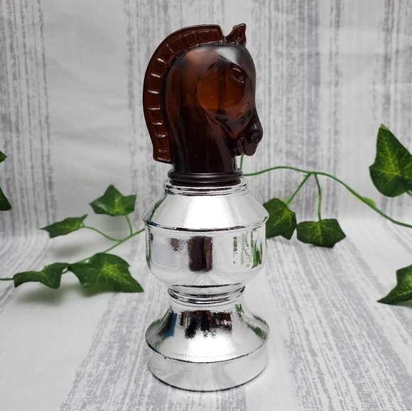 Donated...Vintage Chess Piece KNIGHT Bottle | Brown Top - Picture 5 of 7